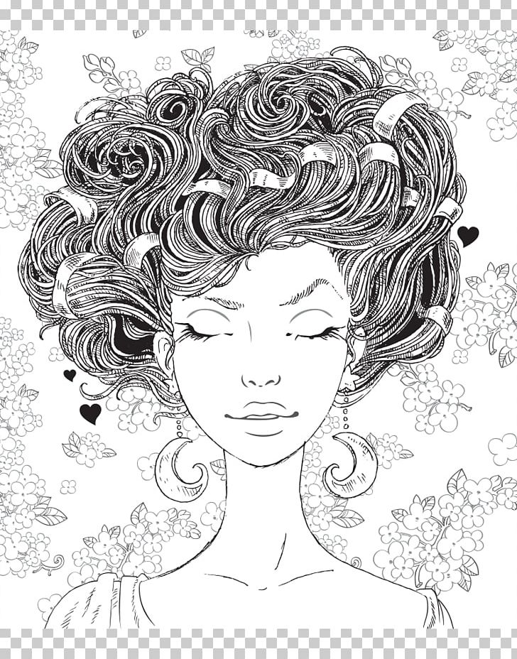 Coloring Book Drawing PNG, Clipart, Art, Artwork, Beauty, Black And White, Child Free PNG Download