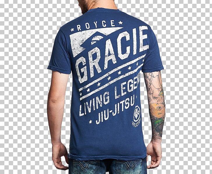 T-shirt Gracie Family Sleeve Venum Mixed Martial Arts Clothing PNG, Clipart, Affliction, Blue, Brand, Brazilian Jiujitsu, Clothing Free PNG Download
