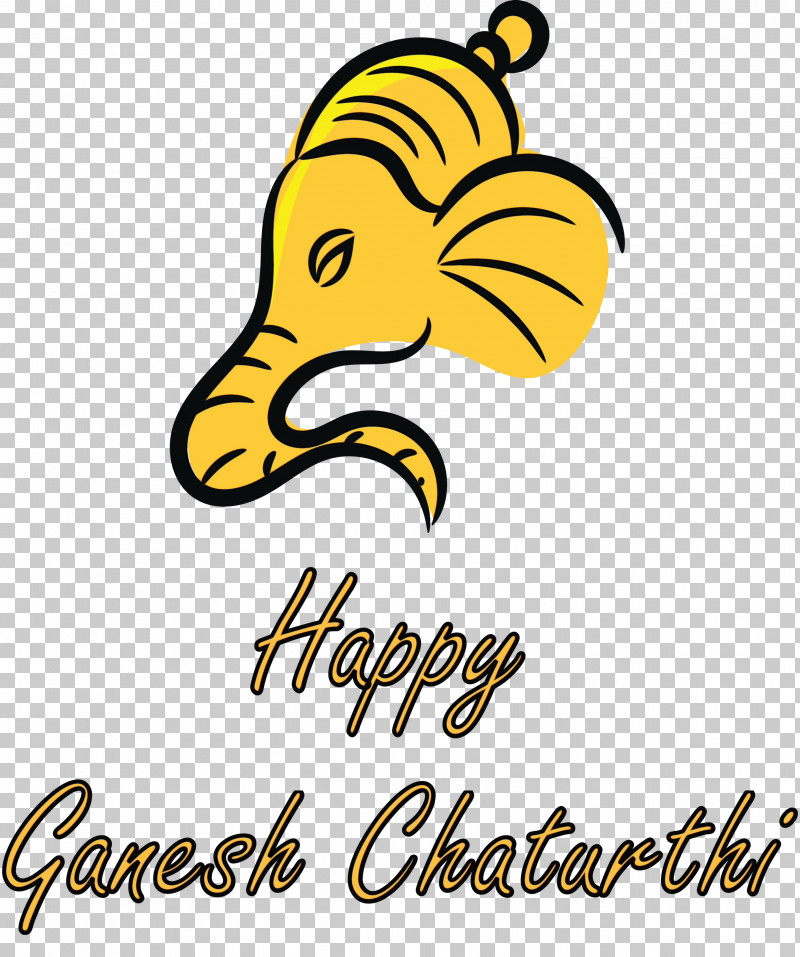 Logo Cartoon Yellow Beak Line PNG, Clipart, Beak, Cartoon, Ganesh, Ganesh Chaturthi, Geometry Free PNG Download