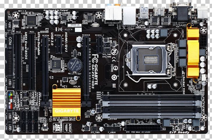 Intel LGA 1150 Motherboard Gigabyte Technology Gigabyte GA-Z97-HD3 PNG, Clipart, Atx, Chipset, Computer Component, Computer Hardware, Cpu Free PNG Download