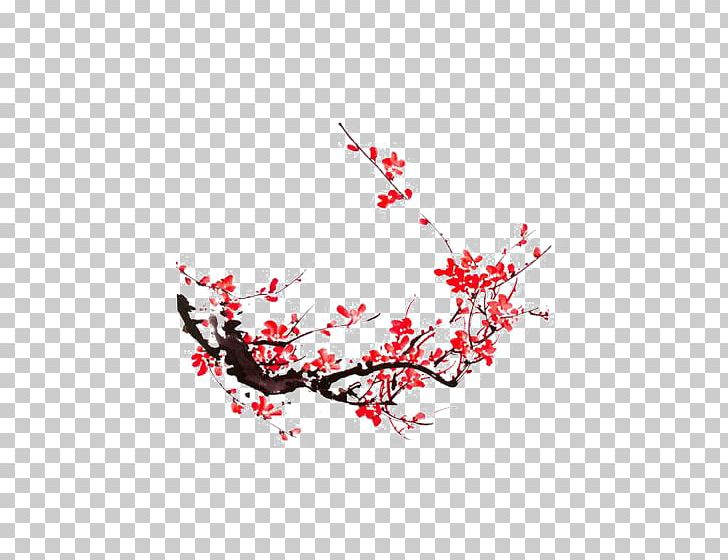 Ink Wash Painting Plum Blossom PNG, Clipart, Branch, Calligraphy, Chin, Chinese Style, Data Free PNG Download