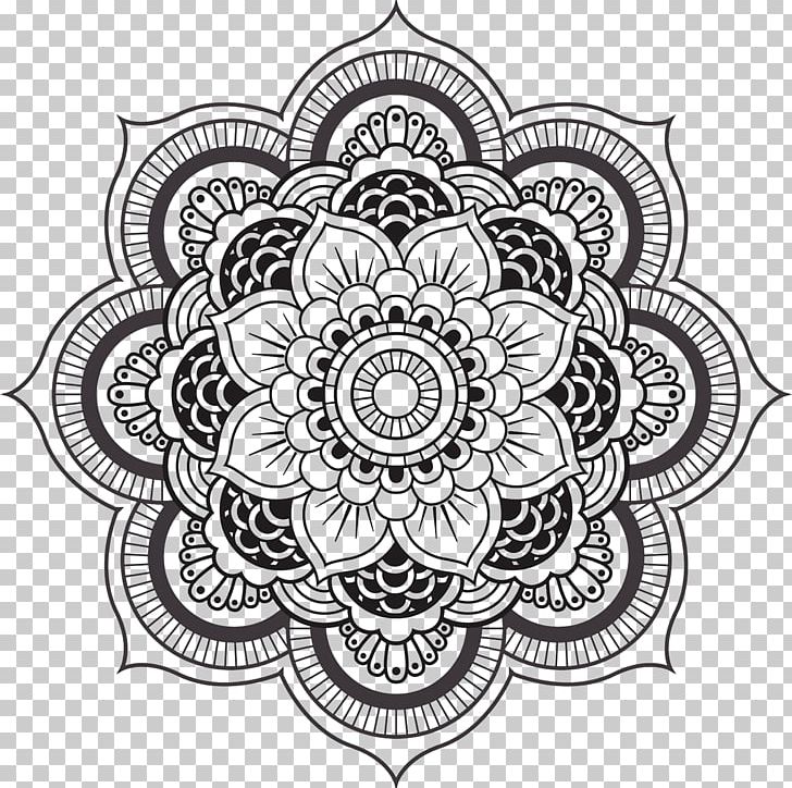 Mandala Coloring Book Meditation Geometric Shape Child PNG, Clipart, Adult, Area, Black And White, Book, Child Free PNG Download