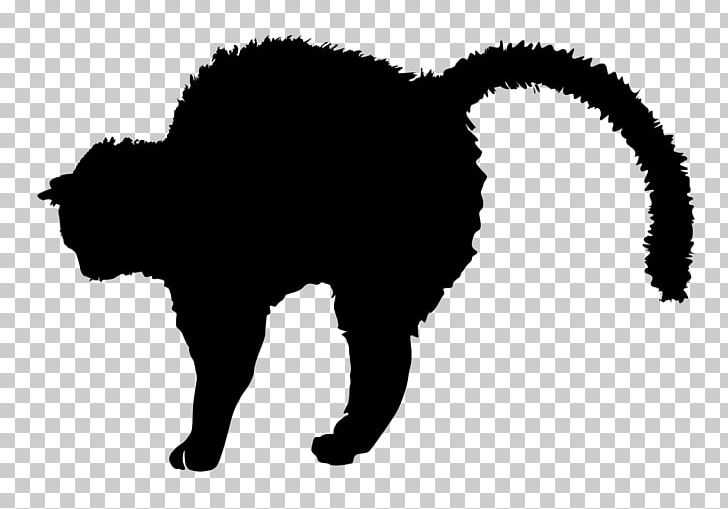 Black Cat Silhouette Kitten PNG, Clipart, Animals, Black, Black And White, Black Cat, Carnivoran Free PNG Download