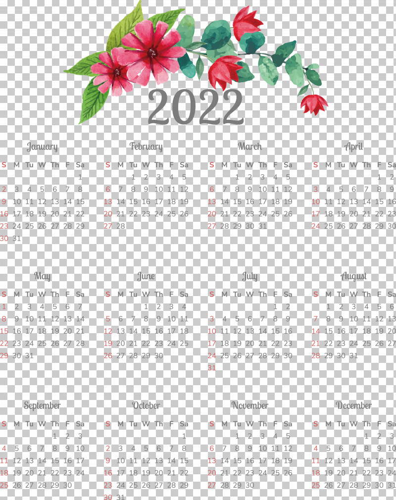 New Year PNG, Clipart, Annual Calendar, Calendar, Floral Design, January, Language Free PNG Download