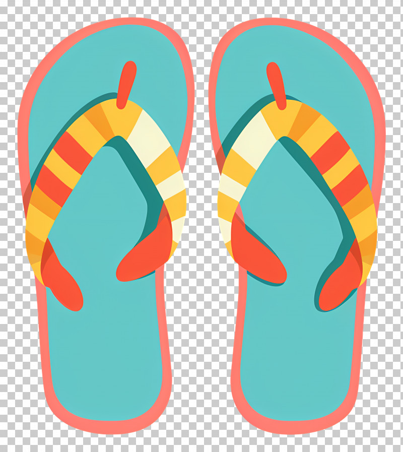 Flip Flops - Colorful Striped Flip Flops For Summer Vibes PNG