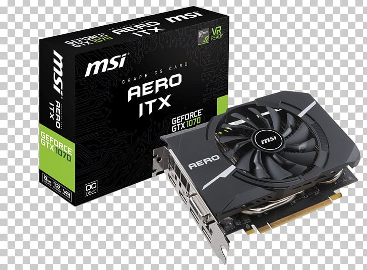 Graphics Cards & Video Adapters NVIDIA GTX 1070 AERO ITX 8G OC NVIDIA GeForce GTX 1070 Micro-Star International Mini-ITX PNG, Clipart, 8 G, Aero, Cable, Computer Component, Computer Cooling Free PNG Download