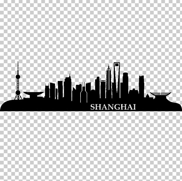 Shanghai Building Wall Decal Sticker PNG, Clipart, Architectural Engineering, Black And White, Brand, Building, Business Free PNG Download