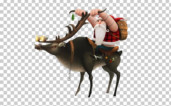 Ded Moroz Reindeer Santa Claus Cattle PNG, Clipart, Antler, Cattle, Cattle Like Mammal, Christmas, Cow Free PNG Download