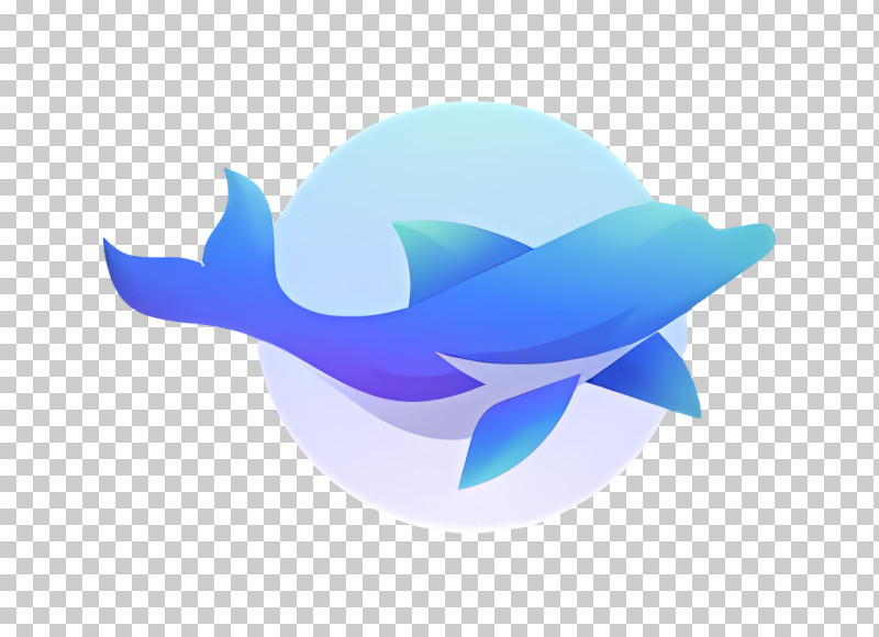 Art - Blue Dolphin Illustration PNG