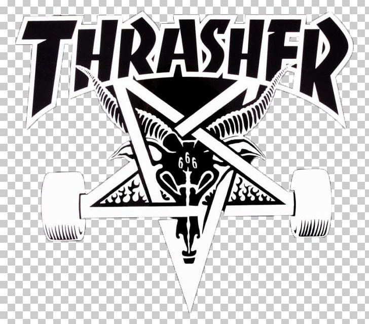 Thrasher Skateboarding Magazine Surfing PNG, Clipart, Angle, Black, Black And White, Brand, Decal Free PNG Download