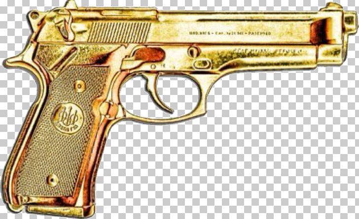 Firearm Gold Gun Weapon Pistol PNG, Clipart, 919mm Parabellum, Air Gun, Ammunition, Beretta, Beretta 92 Free PNG Download