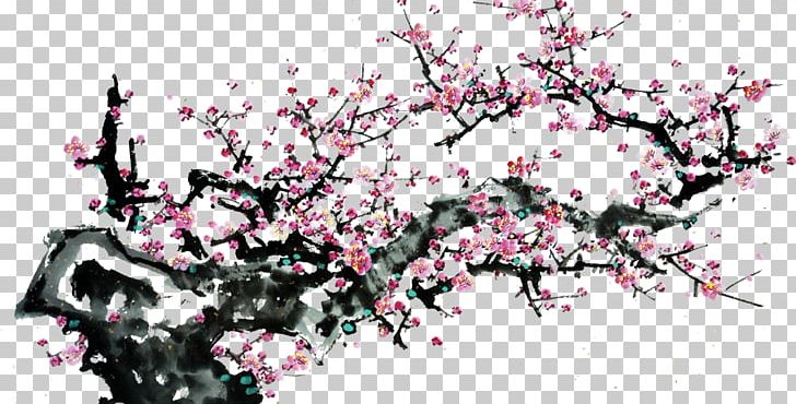 Ink Wash Painting PNG, Clipart, Branch, Cherry Blossom, Chinese Painting, Download, Encapsulated Postscript Free PNG Download