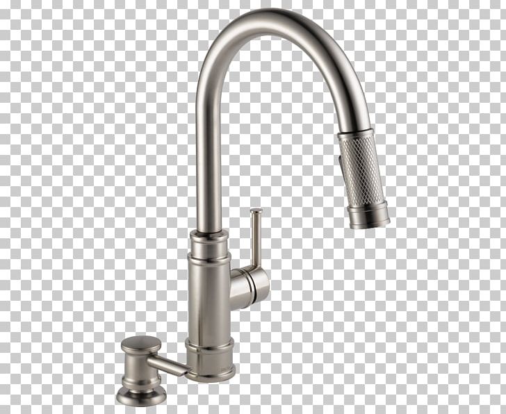 Faucet Handles & Controls Delta Allentown Single-Handle Pull-Out Sprayer Kitchen Faucet With Soap Dispenser Sink PNG, Clipart, Angle, Bathroom, Bathtub Accessory, Delta Air Lines, Delta Faucet Company Free PNG Download