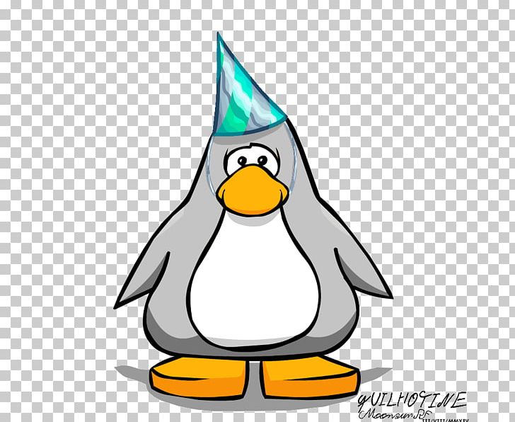 Club Penguin Party Hat White PNG, Clipart, Animals, Artwork, Beak, Bird, Blue Free PNG Download