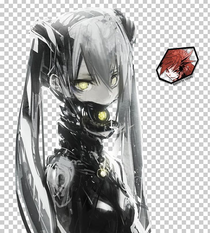 Hatsune Miku Black And White Vocaloid PNG, Clipart, Art, Automotive Design, Black, Black And White, Cyan Free PNG Download