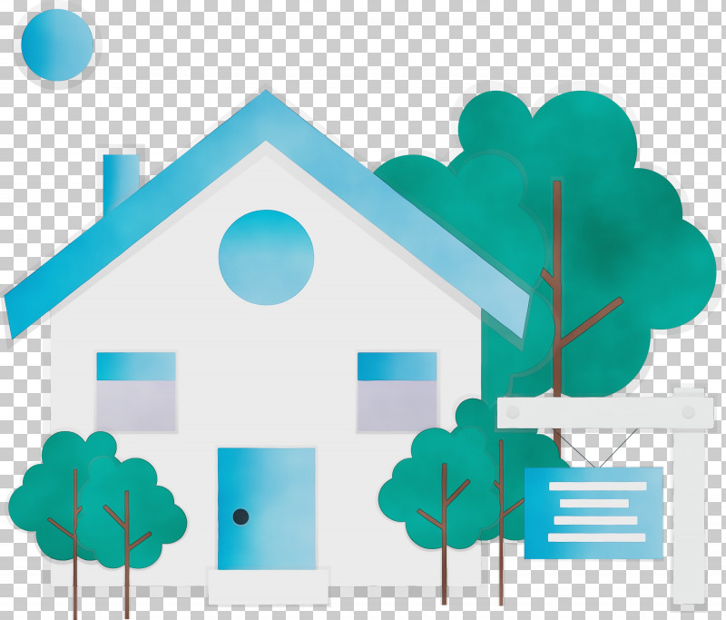 Turquoise Line House Real Estate PNG, Clipart, For Sale, Home For Sale, House, Line, Paint Free PNG Download