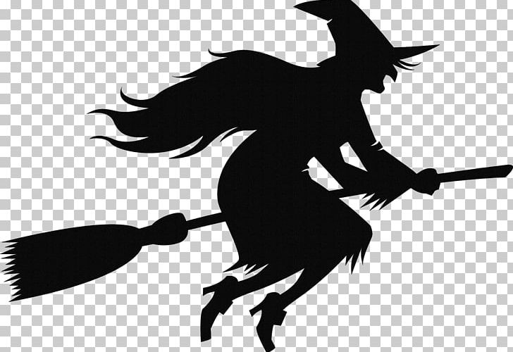 Witch's Broom Witchcraft Halloween PNG, Clipart, Beak, Black, Black And White, Broom, Fantasy Free PNG Download