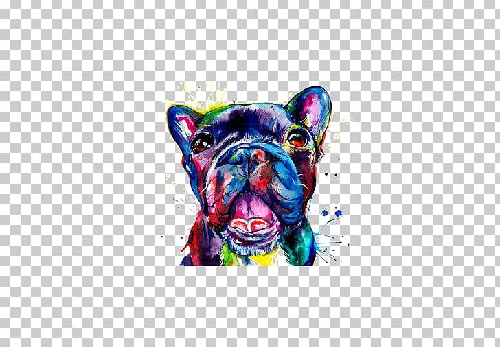 French Bulldog Pug Drawing Watercolor Painting PNG, Clipart, Animals, Bulldog, Carnivoran, Cartoon, Color Free PNG Download