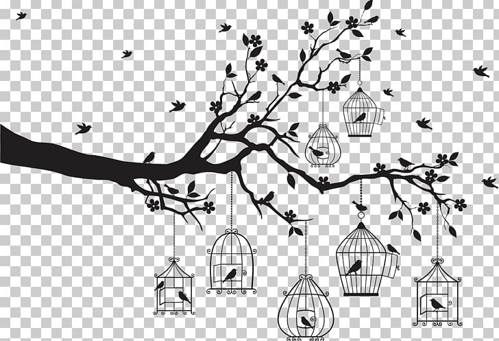 Wall Decal Sticker Window PNG, Clipart, Bird, Black, Black And White, Branch, Decal Free PNG Download