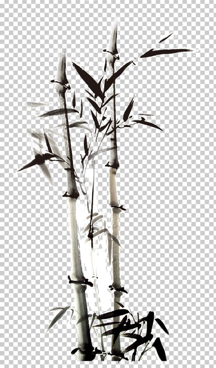 Ink Wash Painting Bamboo Chinese Painting PNG, Clipart, Bamboo, Bamboo Leaves, Bamboo Tree, Black And White, Branch Free PNG Download