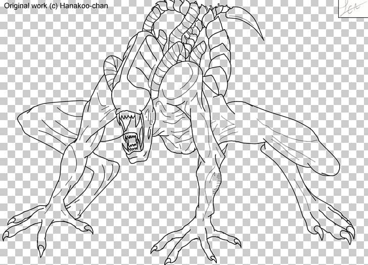 Alien Line art Predator desenho Livro de colorir, Alien, ângulo,  monocromático png