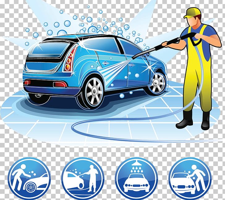 Car Wash Cartoon Illustration PNG, Clipart, Blue, Car, City Car, Cleaning, Compact Car Free PNG Download