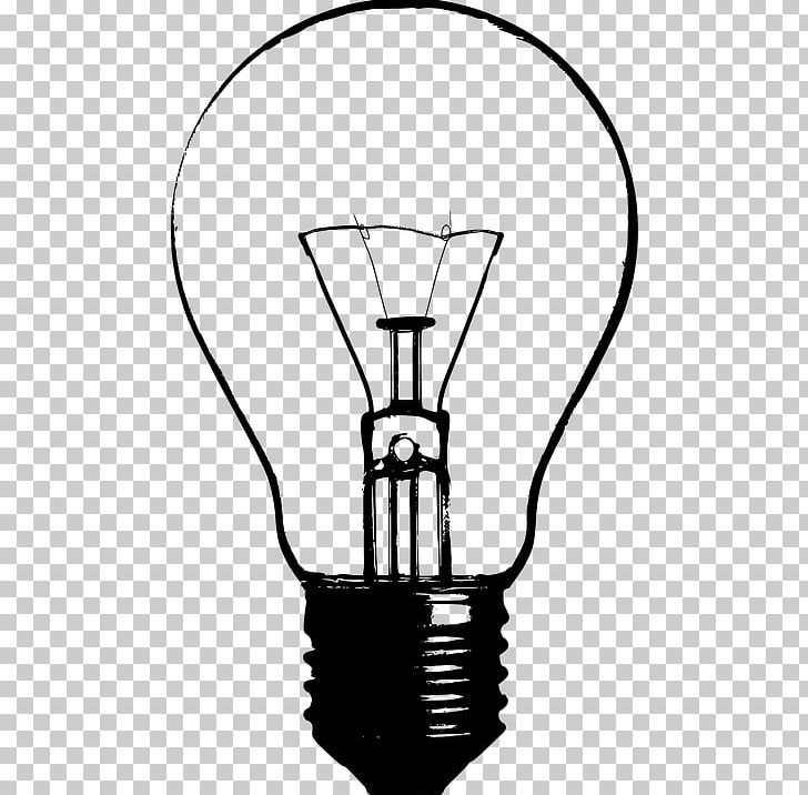 Incandescent Light Bulb Lamp PNG, Clipart, Black And White, Bulb, Compact Fluorescent Lamp, Drawing, Electricity Free PNG Download