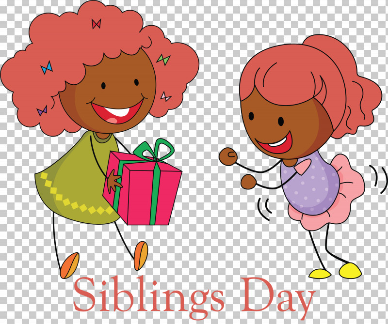 Happy Siblings Day PNG, Clipart, Cartoon, Happy Siblings Day, Pink, Sharing Free PNG Download
