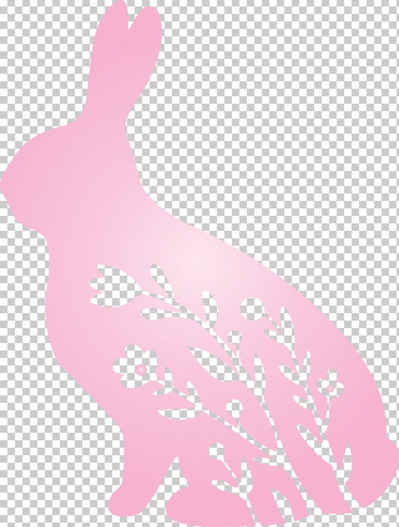 Floral Bunny Floral Rabbit Easter Day PNG, Clipart, Easter Day, Floral Bunny, Floral Rabbit, Hare, Pink Free PNG Download