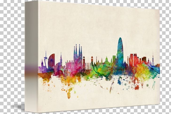 Barcelona Skyline Canvas Print Art Cityscape PNG, Clipart, Acrylic Paint, Allposterscom, Art, Barcelona, Barcelona Skyline Free PNG Download