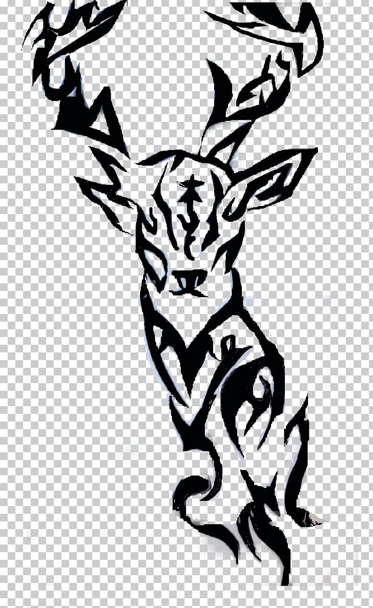 Koi White-tailed Deer Elk Tattoo PNG, Clipart, Antler, Art, Black, Black And White, Carnivoran Free PNG Download