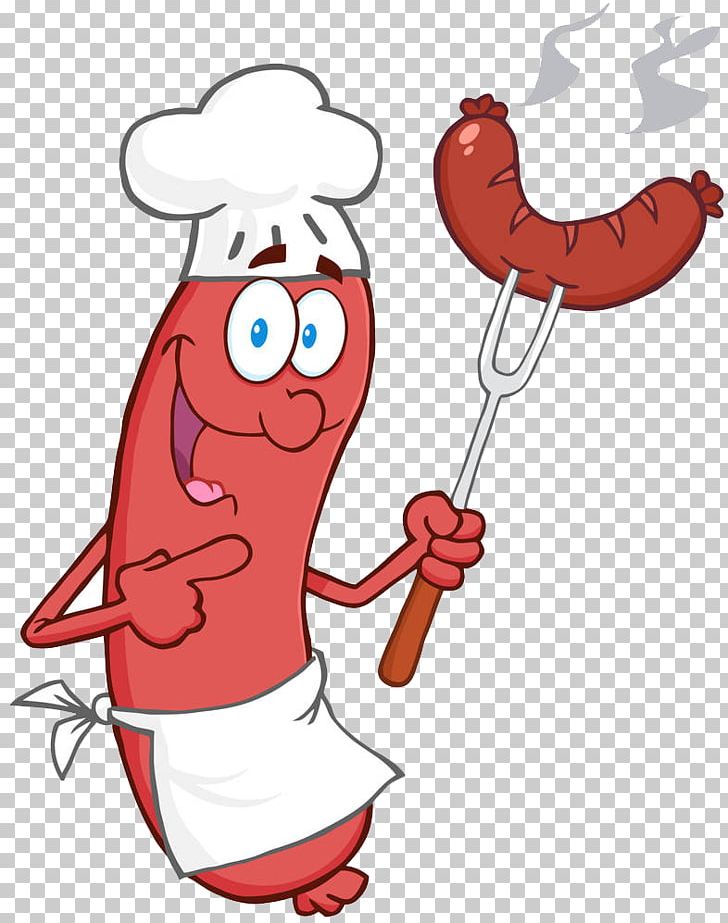 Bratwurst Sausage Hot Dog Barbecue PNG, Clipart, Arm, Cartoon, Chef, Cook, Cooking Free PNG Download
