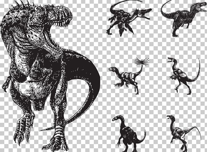 Reptile Tyrannosaurus Brachiosaurus Dinosaur PNG, Clipart, Art, Black And White, Dinosaur Egg, Dinosaur Footprints, Dinosaur Silhouette Free PNG Download