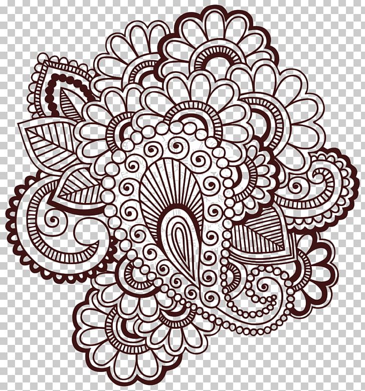 Mehndi Henna Tattoo PNG, Clipart, Area, Art, Artwork, Black And White, Circle Free PNG Download