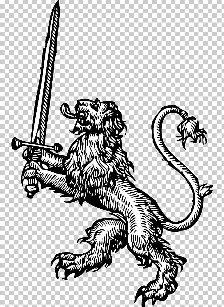 Lion Sword PNG, Clipart, Art, Artwork, Black And White, Carnivoran, Drawing Free PNG Download
