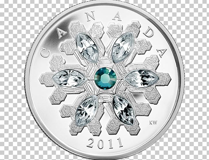 Canada Silver Coin Snowflake PNG, Clipart, Body Jewelry, Button, Canada, Coin, Crystal Free PNG Download