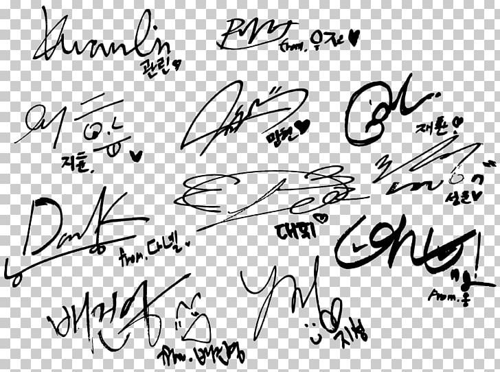 Wanna One Beautiful Burn It Up Autograph PNG, Clipart, Angle, Area, Art, Black And White, Brand Free PNG Download