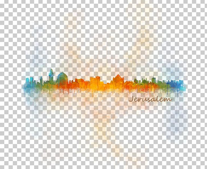 Watercolor Painting Skyline Jerusalem PNG, Clipart, Art, Cityscape, Color, Computer Wallpaper, Daytime Free PNG Download