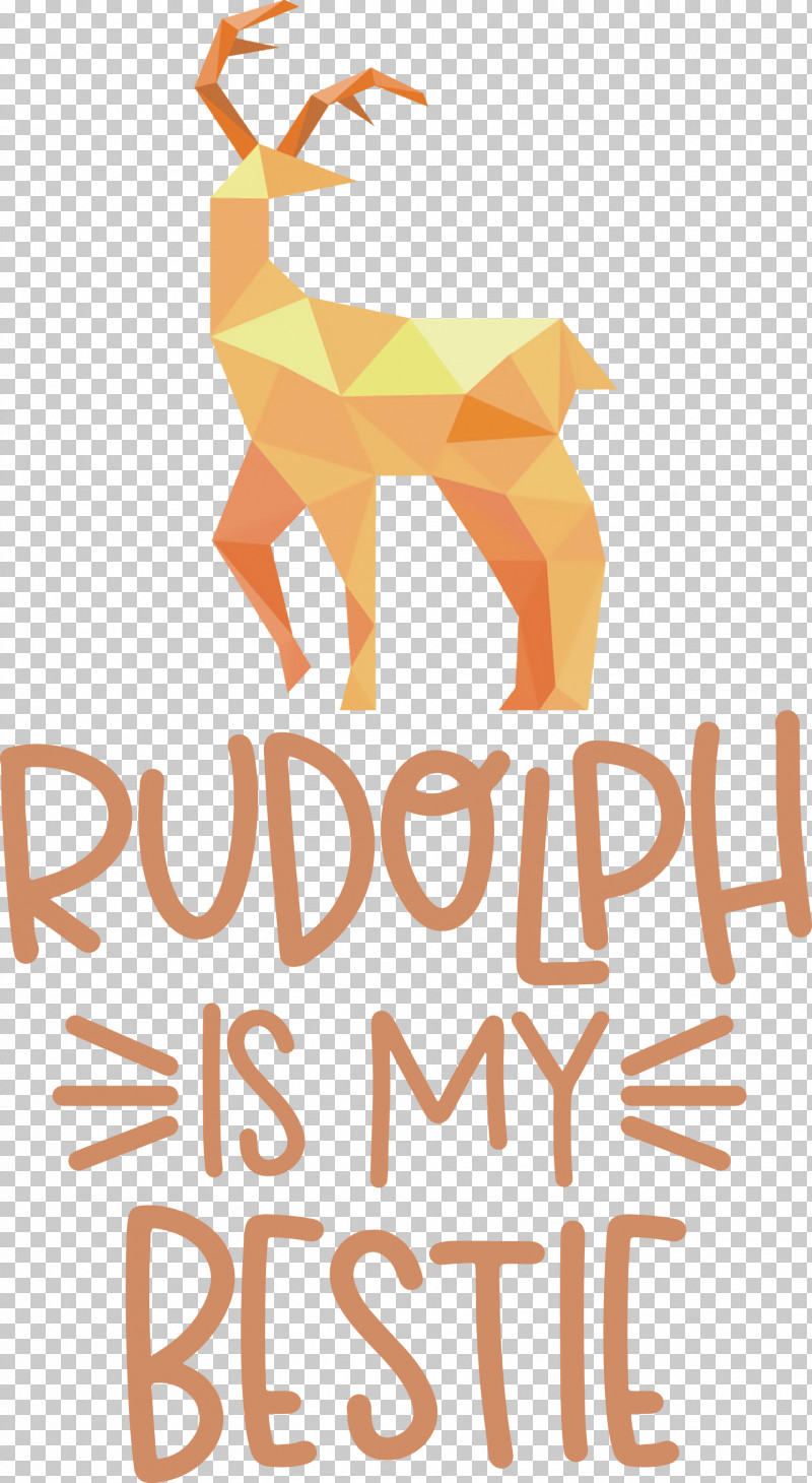 Rudolph Is My Bestie Rudolph Deer PNG, Clipart, Christmas, Deer, Joint, Line, Logo Free PNG Download