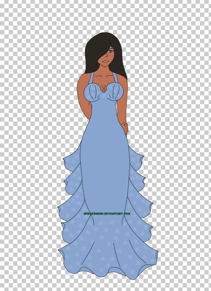 Gown Shoulder Character Fiction PNG, Clipart, Blue, Character, Clothing, Costume Design, Dance Dress Free PNG Download