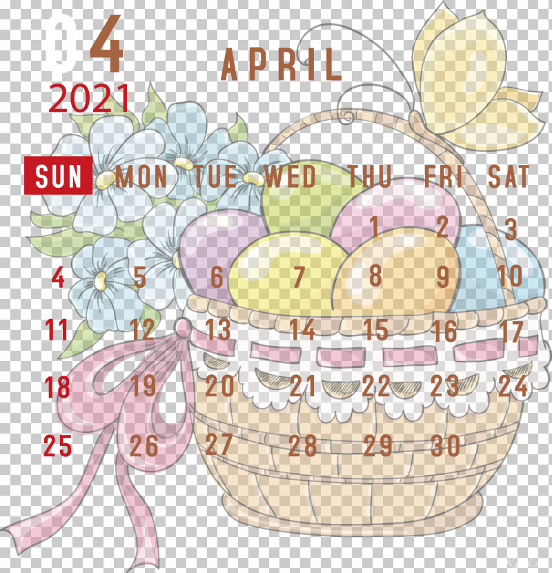April 2021 Printable Calendar April 2021 Calendar 2021 Calendar PNG, Clipart, 2021 Calendar, April 2021 Printable Calendar, Basket, Cartoon, Gift Free PNG Download