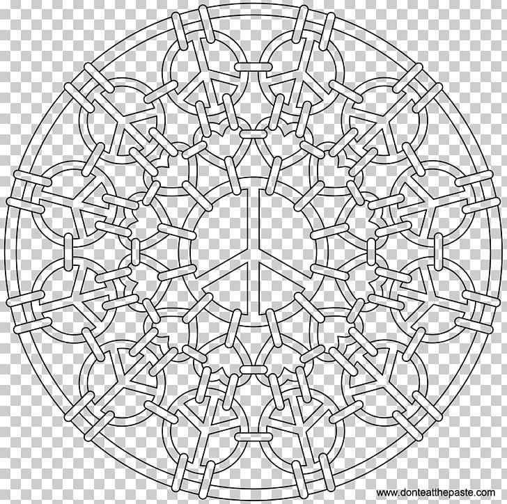 Mandala Peace Symbols Coloring Book Child Hippie PNG, Clipart, Adult, Area, Black And White, Book, Child Free PNG Download