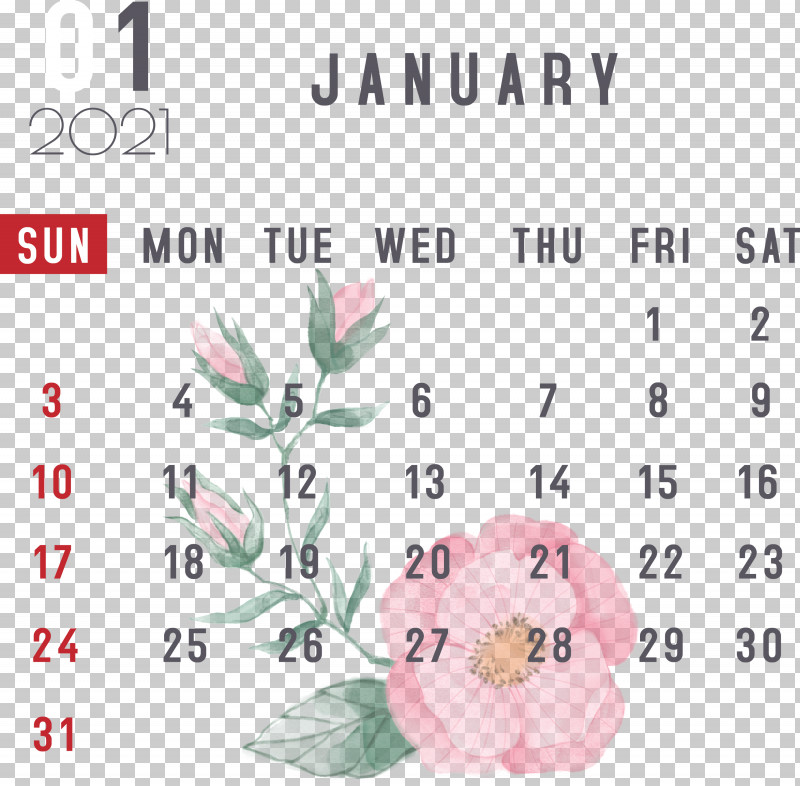 January 2021 Printable Calendar January Calendar PNG, Clipart, 2021 Calendar, Flower, Geometry, January, January Calendar Free PNG Download