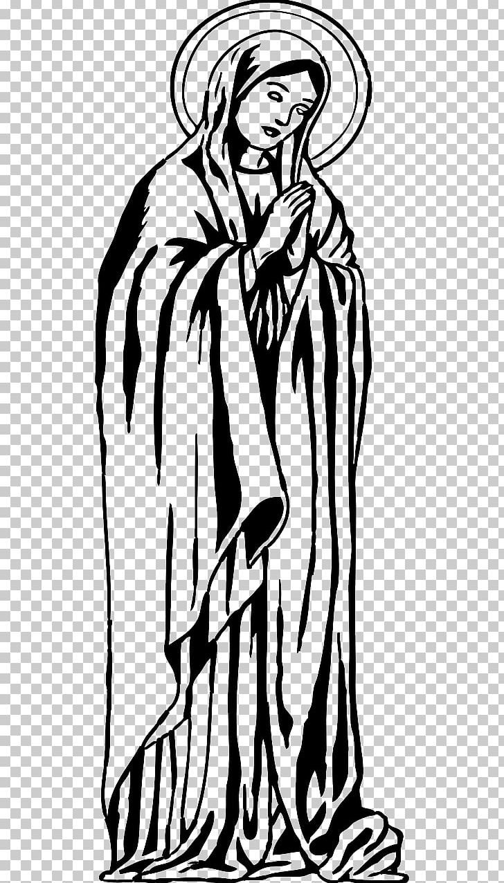 Graphics Madonna Veneration Of Mary In The Catholic Church PNG, Clipart, Artwork, Black, Black And White, Clothing, Coloring Book Free PNG Download