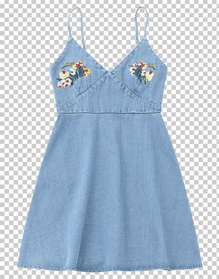 Dress Blue Sleeve Miniskirt Denim PNG, Clipart, Apron, Blue, Bridal Party Dress, Clothing, Cocktail Dress Free PNG Download