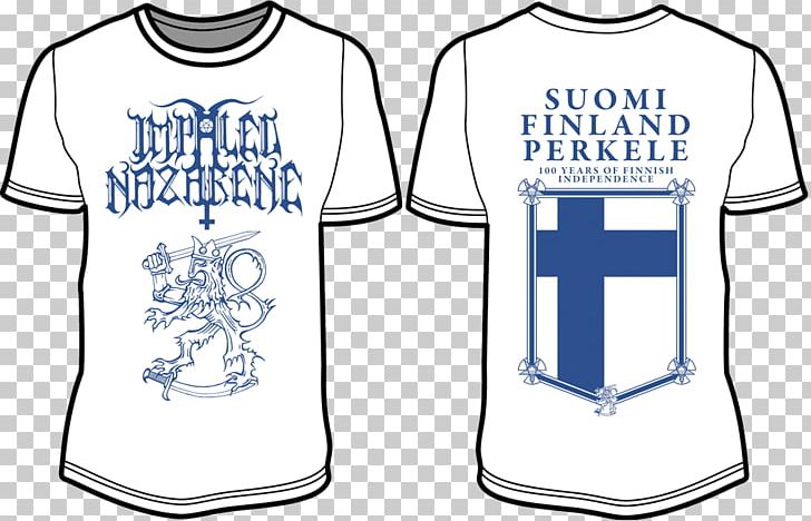 Suomi Finland Perkele Sports Fan Jersey T-shirt Impaled Nazarene PNG, Clipart, Album, Black Metal, Blue, Clothing, Compact Disc Free PNG Download