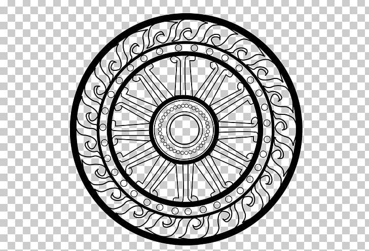 Dharmachakra Buddhism PNG, Clipart, Bicycle Part, Bicycle Wheel, Black And White, Buddhism, Circle Free PNG Download