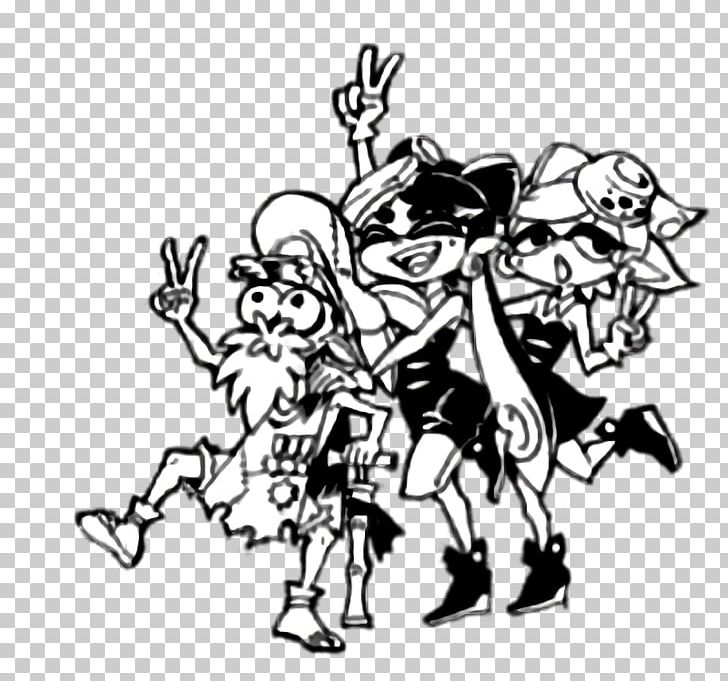 Splatoon 2 Squid Coloring Book PNG, Clipart, Art, Artwork, Black, Black And White, Cartoon Free PNG Download