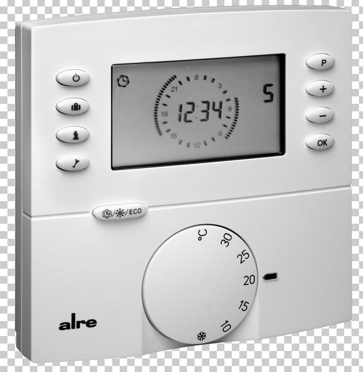 Programmable Thermostat ALRE-IT Regeltechnik GmbH Underfloor Heating Central Heating PNG, Clipart, Air Conditioning, Berogailu, Central Heating, Electronics, Hardware Free PNG Download