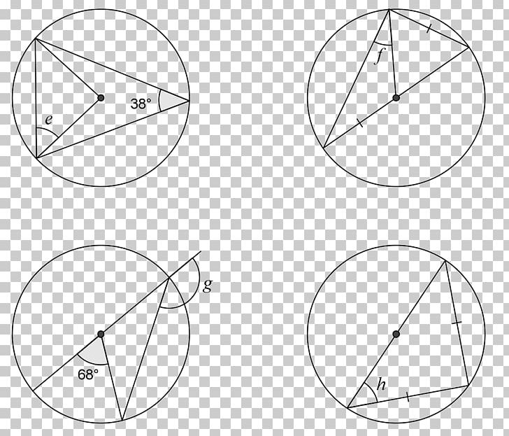 Circle Angle Mathematics Theorem Point PNG, Clipart, Angle, Area, Black And White, Circle, Curve Free PNG Download